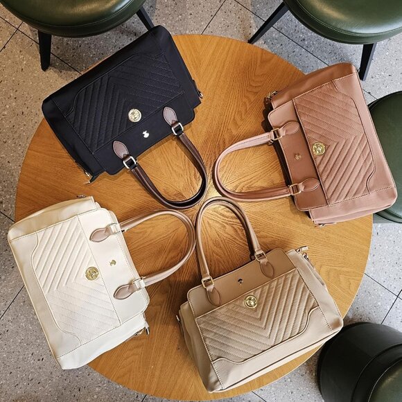 Stylish Black Nylon Leather Large Tote Crossbody Bag for Women with Multiple Poc - Picture 8 of 8